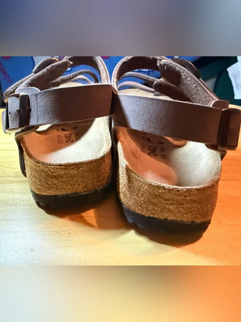 Triple-Strap Suede Sandals - Brown Birki’s